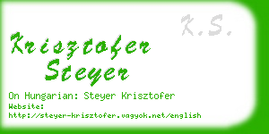 krisztofer steyer business card